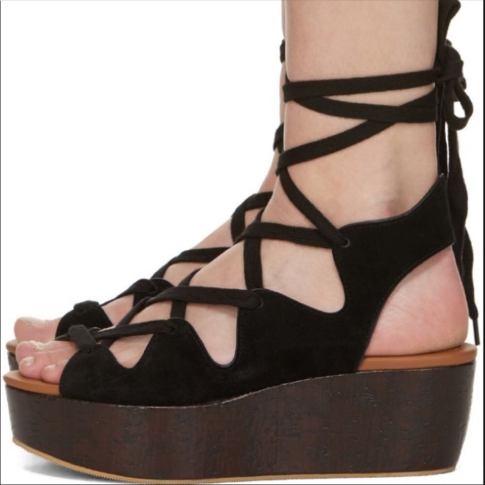 See by Chloe Liana Wedge Black Suede Sandal